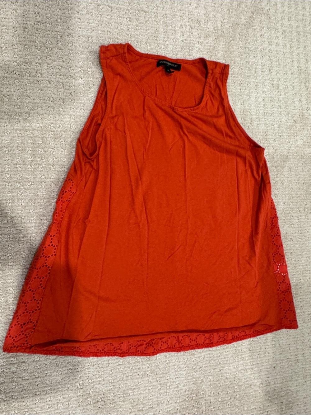 Banana Republic Red Eyelet-Trim Sleeveless Tank